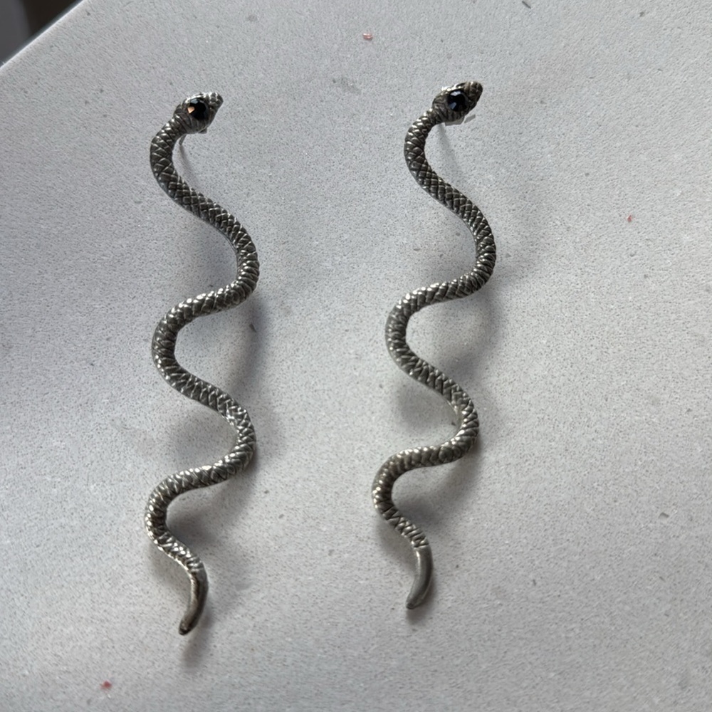 Barneys New York Silver Snake Earrings! - Picture 5 of 8